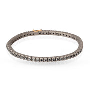 MANO|J Bracciale tennis in titanio, oro rosso e diamanti black MINTENBRTBBR5PT_19.5